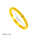 18k vergoldetes dreilagiges Zahnrad-Armband mit 60mm Durchmesser und 6mm Breite - Gold Zahnrad Stil