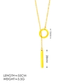 Collar de doble capa en acero de titanio chapado en oro de 18K con aro y barra geométrica - Estilo de Cierre OT / Dorado