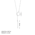 Collar de doble capa de plata minimalista con colgantes de círculo y barra - Estilo de Cierre OT / Color acero