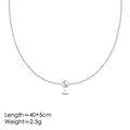 Detailansicht zum 7mm Perlendurchmesser und den Maßen der 18K vergoldeten Gliederkette - Halskette mit Einer Künstlichen Perle / 18K-Gold / Stahlfarben