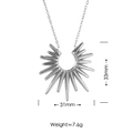 Colgante girasol de acero inoxidable con medidas 33mm y peso de 7,6g - Collar Liso Radial / Color acero