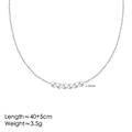 Detailansicht der 18K Goldkette mit sechs 5mm Perlen und spezifischen Maßangaben - Halskette mit Sechs Künstlichen Perlen / 18K-Gold / Stahlfarben