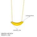 Gold stainless steel crescent pendant snake chain necklace for women with magnetic clasp - Vacuum 18K Gold Plated / Gold + Snake Chain