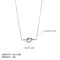 Eleganter Herzknoten Anhänger Halskette aus silbernem Edelstahl mit Ketten-Details - Silber Halskette