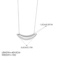 Minimalist silver crescent necklace with snake chain and dimensions for women - Vacuum 18K Gold Plated / Silver + Snake Chain