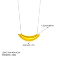Minimalist gold crescent curved pendant with silver snake chain for a stylish women look - Vacuum 18K Gold Plated / Two-tone + Snake Chain