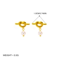 Französische Knoten-Perlenohrringe aus 18k vergoldetem Edelstahl, elegantes Geschenk - Ohrstecker / Goldene Ohrstecker Mit Perle