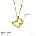 Goldene hohle Schmetterlings-Halskette mit Gliederkette und verstellbarer Länge - 18K-Gold / Goldene Schmetterling O-Kette Halskette