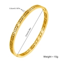 Polished gold stainless steel bangle with Greek key pattern, width 0.5cm and diameter 6.0cm - 18K Gold / Gold