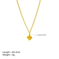 Collar de acero inoxidable dorado con colgante de tortuga y cadena de 40+5 cm - Tortuguita (Collar de Eslabones) / Dorado