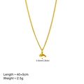 Collar con colgante de ballena en acero inoxidable chapado en oro de 18k y cadena fina - Ballenita (Collar de Eslabones) / Dorado