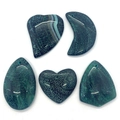 5pcs green dragon vein agate stone pendants in heart moon teardrop shapes for DIY jewelry - Heart Moon Water Drop Geometric Combination