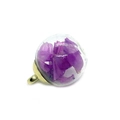 Clear glass ball pendant with purple dried flowers and gold metal base for DIY jewelry - Dark Purple (Style 2)