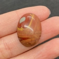 Mookaite jaspis ovale edelsteen cabochon met levendige rode en gele texturen - Mookait (Nr. 1)