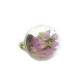 Clear round glass globe pendant with purple dried flowers and a gold metal loop - Light Purple (5)