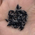 Silver stainless steel chain with black resin rice beads for DIY jewelry making - 10m/Roll / Black (No. 7)