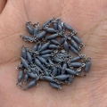 Morandi grey shuttle bead and silver stainless steel chain for DIY jewelry making - 10m/Roll / Gray (No. 8)