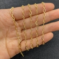 Goldene strukturierte ovale Gliederkette aus Kupfer für DIY-Halsketten und Schmuck - 10m/Rolle / Stil 2 4x6mm