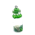 Green resin mermaid foam glass bottle pendant with shell and rubber stopper for DIY crafts - 16x42mm / Green (No.2)