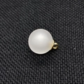 Matte white acrylic sphere charm with gold loop for DIY jewelry and keychains - 16mm / White