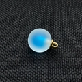 Matte sky blue 16mm acrylic ball pendant with gold loop for DIY jewelry making - 16mm / Sapphire Blue