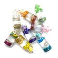 Colorful resin mermaid foam glass bottle pendants for DIY keychains in various colors - 16x42mm / Mixed Colors (No.9)
