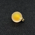 Matte acrylic 16mm round ball pendant in creamy white with yellow tint and gold ring - 16mm / Gold
