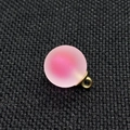 Matte pink 16mm round acrylic ball pendant with a gold metal ring for DIY jewelry making - 16mm / Rose Red