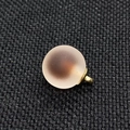 Matte acrylic 16mm round bead pendant with gold metal base for DIY jewelry - 16mm / Chestnut