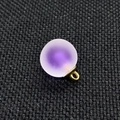 Matte purple acrylic ball pendant with gold metal clasp for DIY jewelry making - 16mm / Dark Violet
