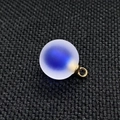 Matte acrylic 16mm sphere pendant with deep blue gradient and gold loop ring - 16mm / Blue