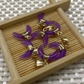 Purple crescent stone pendants with golden clasps for DIY jewelry making - Purple Crystal