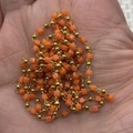 Orange cube beads and gold metal spacers chain for DIY necklaces and bracelets - 1 Roll / Coral (Color 13)