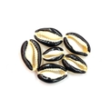 Natural cowrie shell beads in black and white finish for DIY necklace jewelry making - 13x20mm / Black