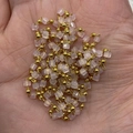 Pink natural stone cube and gold copper bead chain for DIY jewelry making - 1 Roll / Light Pink (Color 14)