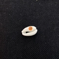 Natural cowrie shell bead with orange evil eye pattern for DIY bohemian jewelry - Orange (20 Pieces/pack) / 12x20mm