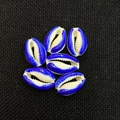 Natural cowrie shell beads in deep blue finish for DIY jewelry and necklace making - 13x20mm / Dark Blue
