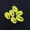 Fluorescent yellow and white cowrie shell beads for DIY jewelry making and crafts - 13x20mm / Light Yellow