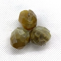 Translucent amber faceted natural stone pendants with silver rings for jewelry making - 19x20mm / Yellow