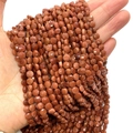 Gefacetteerde roodbruine goudsteen kralen in platte ronde vorm voor DIY sieraden - 6mm / Goudzandsteen
