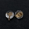 Natural faceted crystal round flower and heart gold pendants on black textured background - Size 12 / 14mm Thick 10mm Long (50 Pieces/pack)