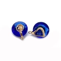 Deep blue faceted crystal pendants with gold rose and heart metal tops for DIY jewelry - Number 2 / 14mm Thick 10mm Long (50 Pieces/pack)