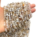 Faceted natural stone beads in mixed earthy tones for DIY jewelry making - 6mm / Coffee Agate