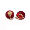 Red crystal faceted pendant with gold rose and heart details for DIY jewelry - No. 1 / 10x14mm (50 Pieces/pack)