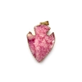 Colgante de punta de flecha de cristal druzy rosa con elegantes bordes dorados - Borde Dorado Punta de flecha / Rosa Intenso (No. 1)