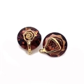 Amber crystal faceted round pendant with golden rose and heart floral metal charms - Size 8 / 10x14mm (50 Pieces/pack)
