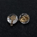 Faceted clear natural stone pendant with golden flower base for DIY jewelry making - Size 12 / 10x14mm (50 Pieces/pack)