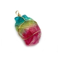 Regenboog kristallen hanger met gouden draadwikkeling, handgemaakte natuursteen ketting - Gouden Draadwikkeling (Nr. 1)