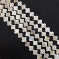 Natural white mother of pearl shell beads in clover shape for DIY jewelry making - Four-Leaf Clover 12mm