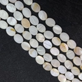 Polished oval freshwater shell beads with natural luster for DIY jewelry making - Oval 10x12mm